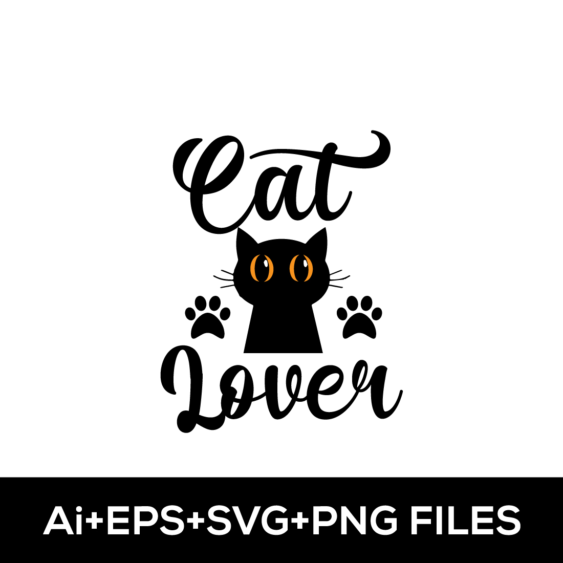 Cat Lover T-Shirt Design cover image.