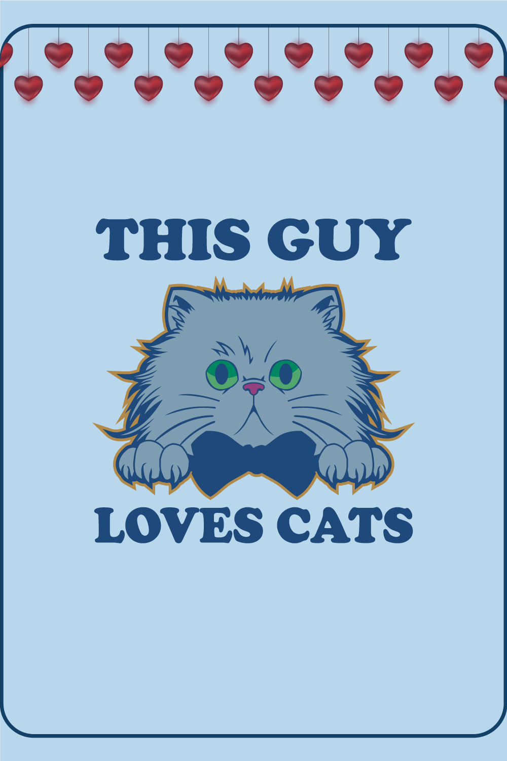 THIS GUY LOVES CATS T-SHIRT DESIGN pinterest preview image.