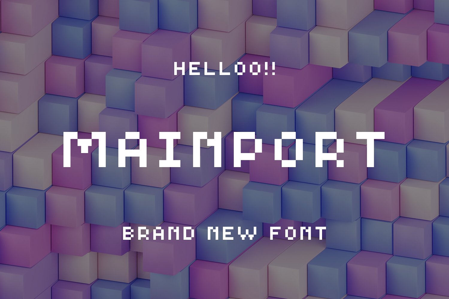 A font that is made up of cubes.
