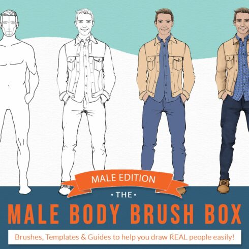 Procreate Male Body Brush Boxcover image.
