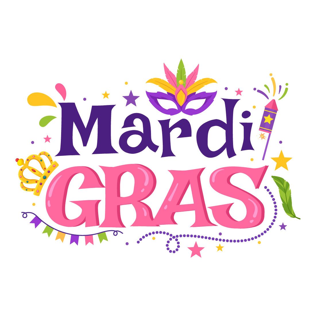 17 Mardi Gras Carnival Illustration preview image.