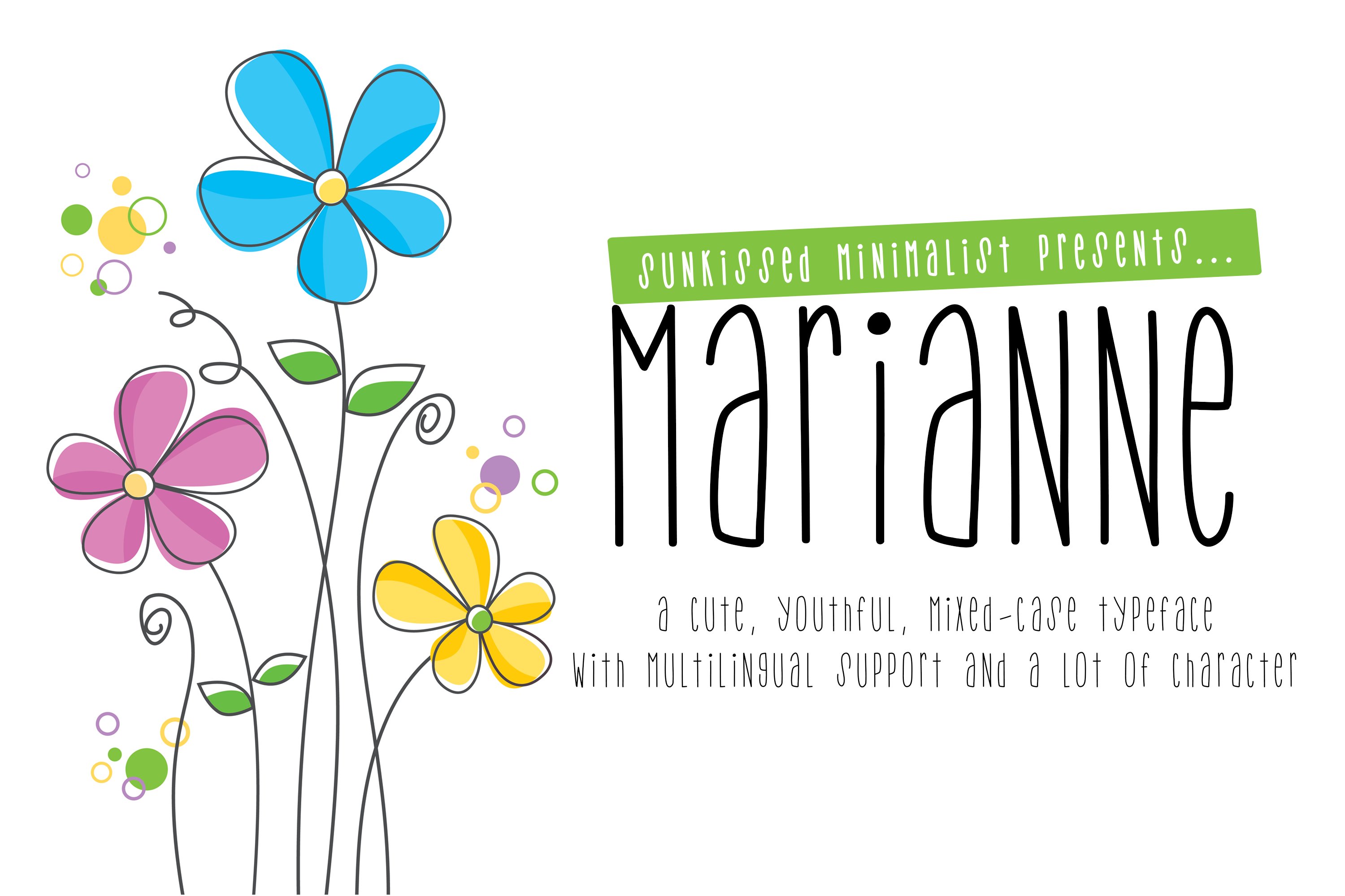 Marianne | A cute mixed-case font cover image.