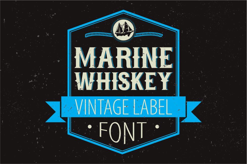 Marine Whiskey label font cover image.