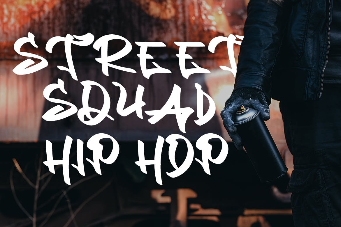 MARK SQUAD - Graffiti font preview image.