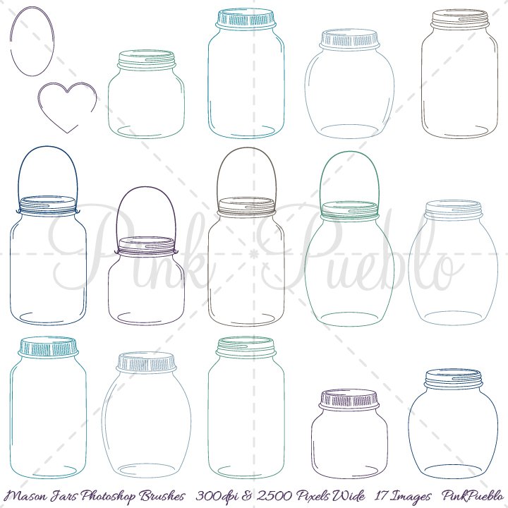 Mason Jars Photoshop Brushespreview image.