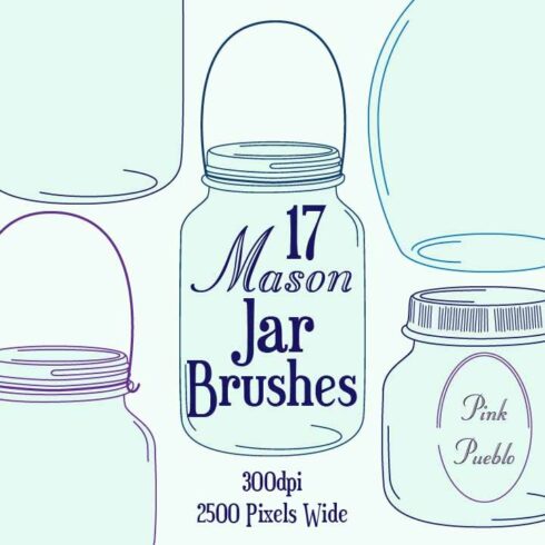 Mason Jars Photoshop Brushescover image.