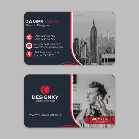Vector modern clean business card template cover image.