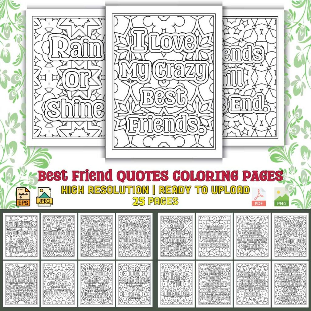 Best Friend Quotes Coloring Pages MasterBundles