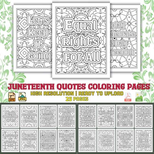 Juneteenth Quotes Coloring Pages cover image.