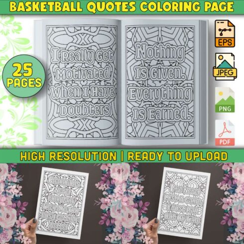 Basketball Quotes Coloring Pages cover image.