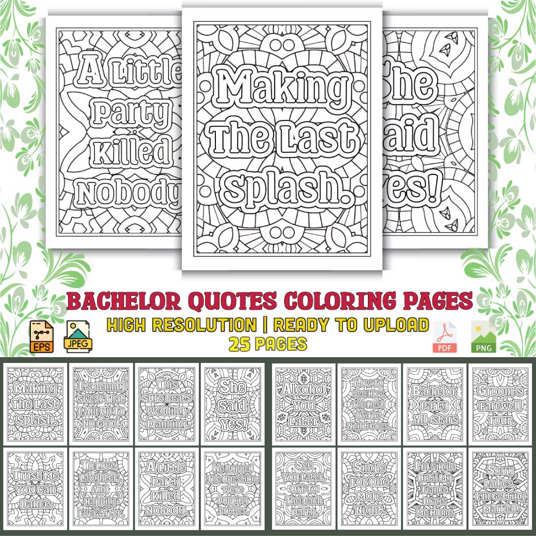 Bachelor Quotes Coloring Pages cover image.