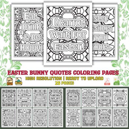 Easter Bunny Quotes Coloring Pages cover image.