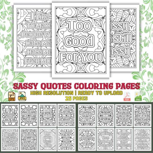 Sassy Quotes Coloring Pages cover image.