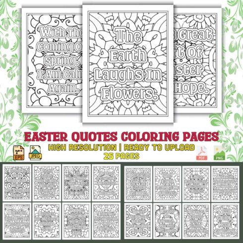 Easter Quotes Coloring Pages cover image.