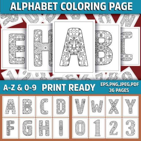 Alphabet Letter & Number Coloring Pages Bundle cover image.