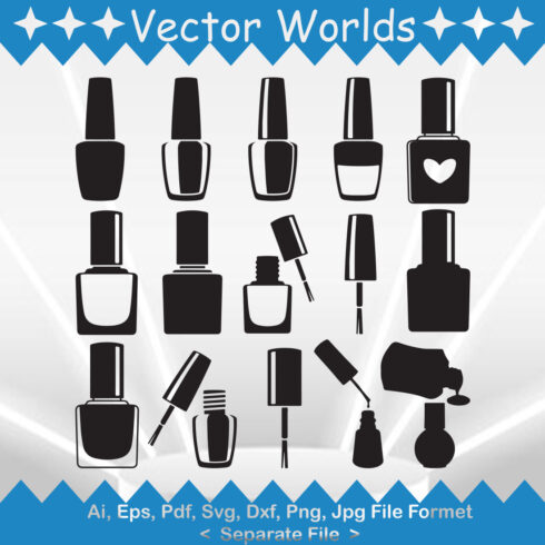 Nail Polish SVG Vector Design cover image.