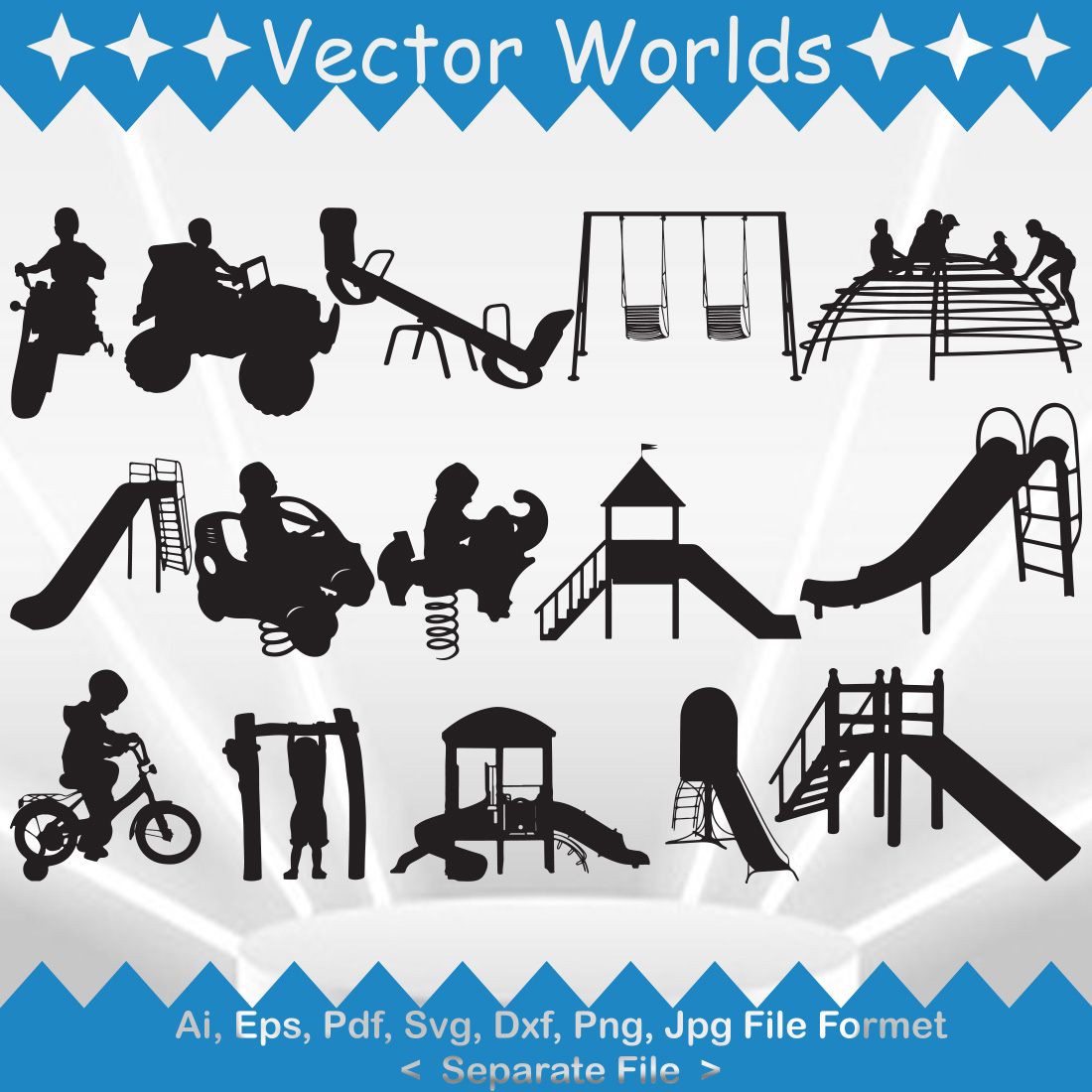 Kids Playground SVG Vector Design preview image.