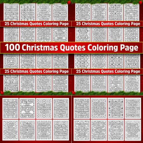 100 Christmas Quotes Coloring Page cover image.
