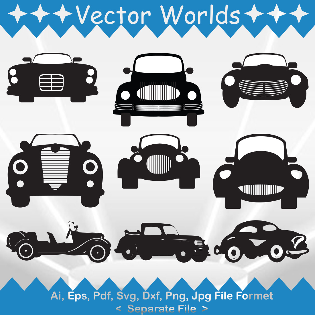 Old Car SVG Vector Design cover image.