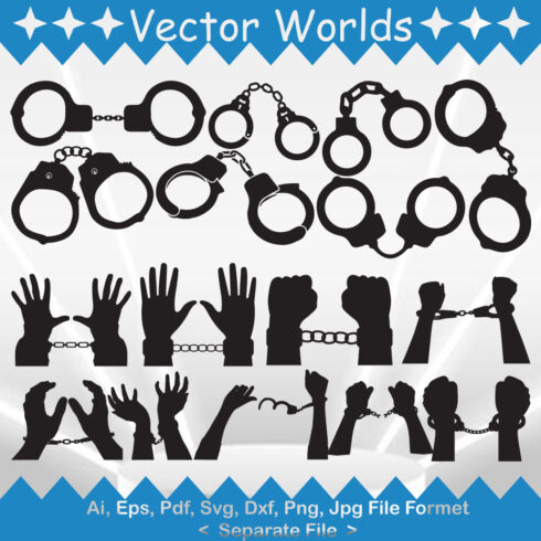 Handcuffs SVG Vector Design cover image.