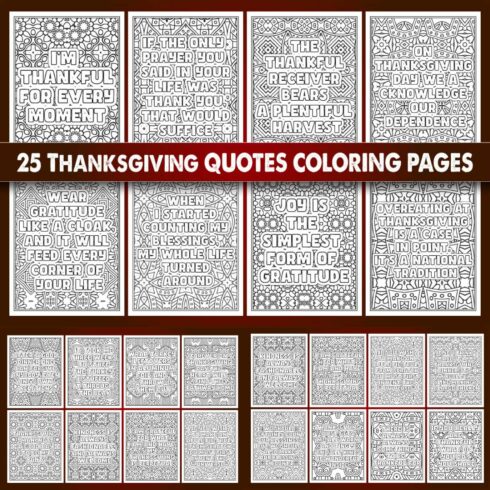 Thanks giving Quotes Coloring Page cover image.