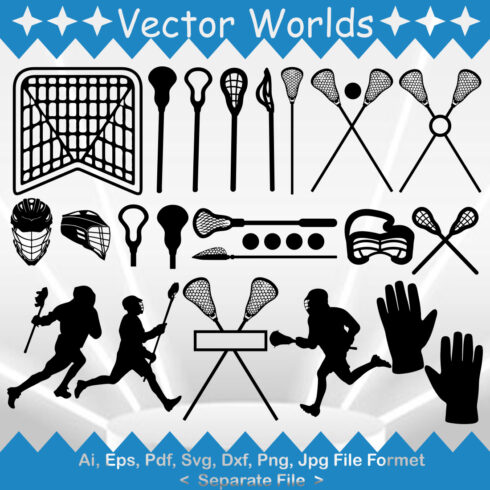 Lacrosse SVG Vector Design cover image.