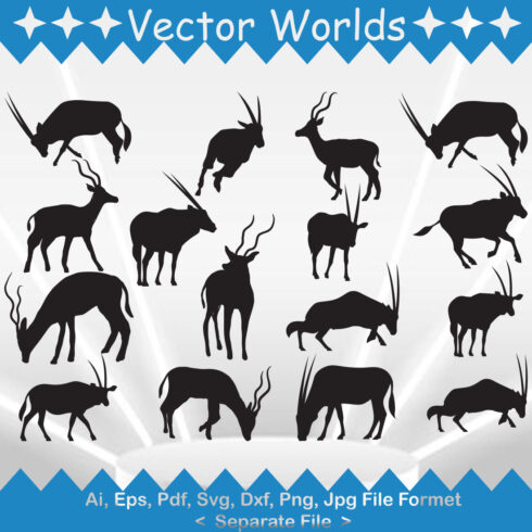 Set of silhouettes of different animals.