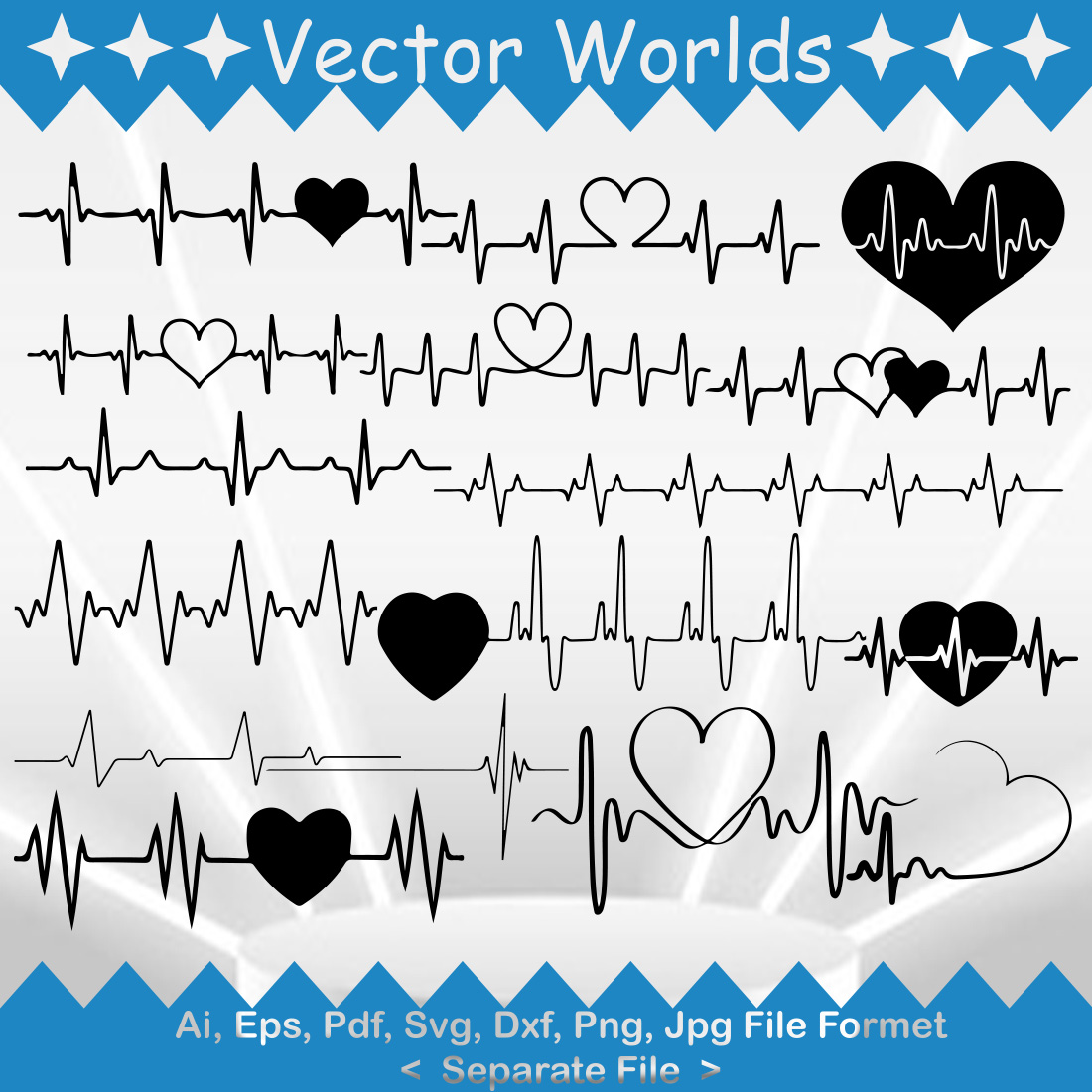 Heartbeat SVG Vector Design preview image.