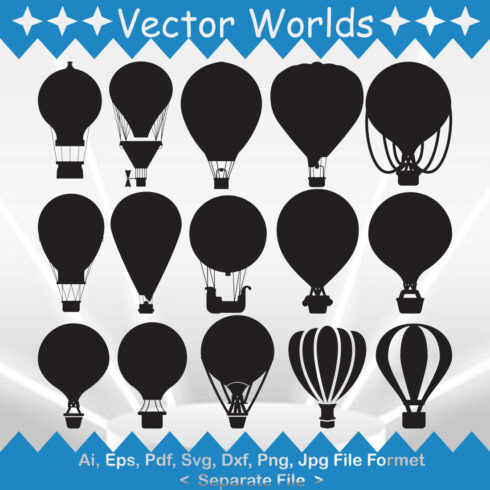 Hot Air Balloon SVG Vector Design cover image.