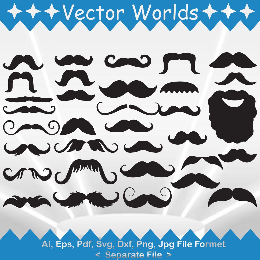 Mustache SVG Vector Design cover image.