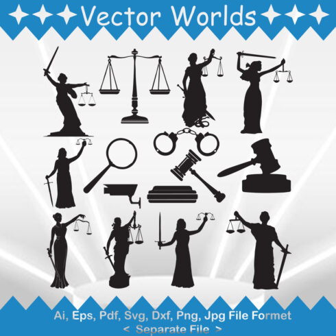Lady Justice SVG Vector Design cover image.