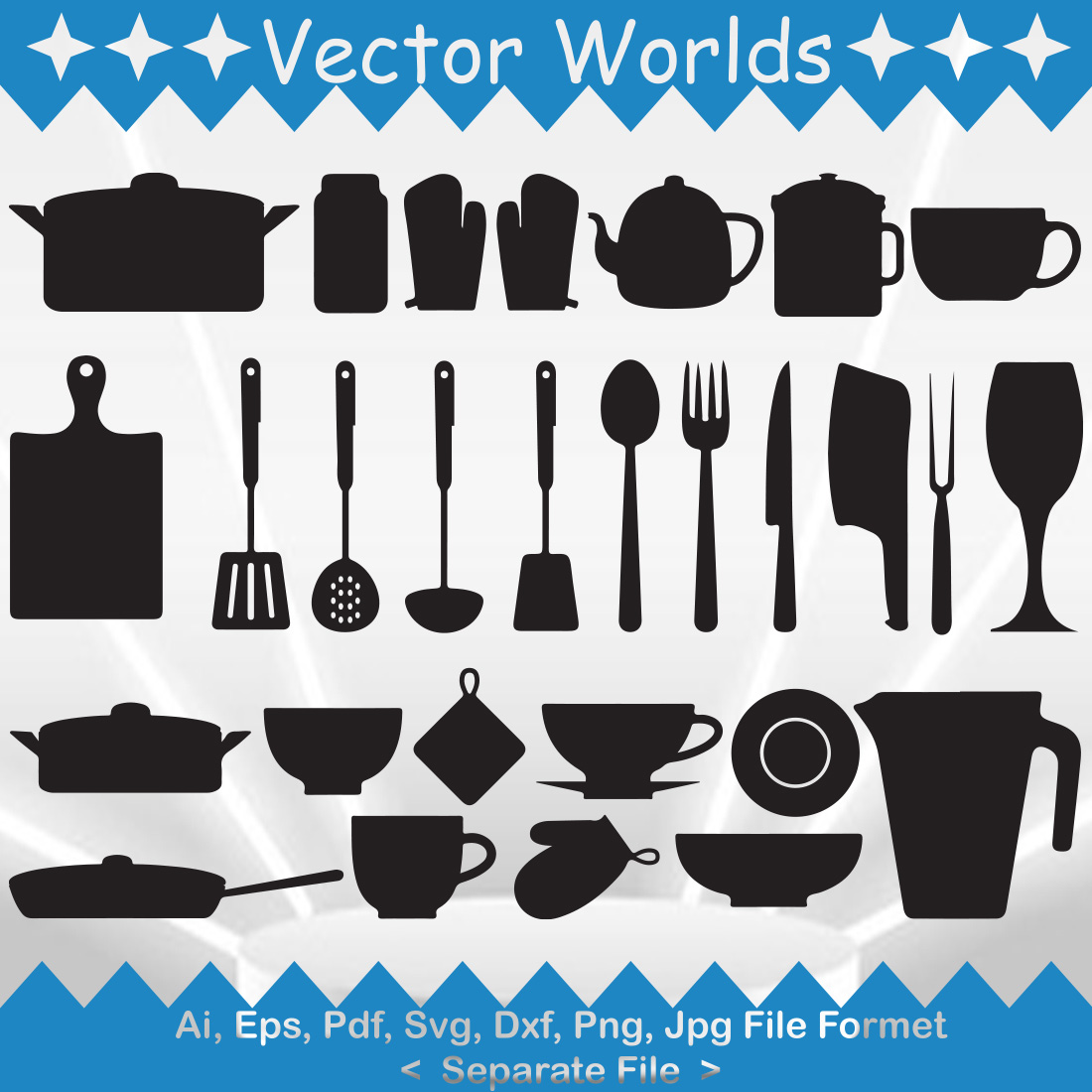Kitchen Utensil SVG Vector Design preview image.