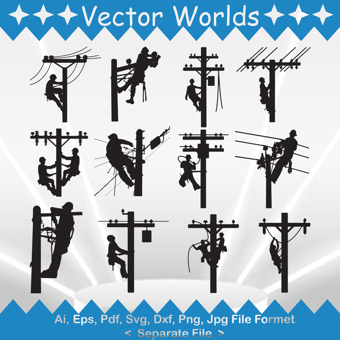 Lineman SVG Vector Design cover image.