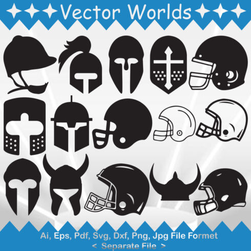 Helmet SVG Vector Design cover image.