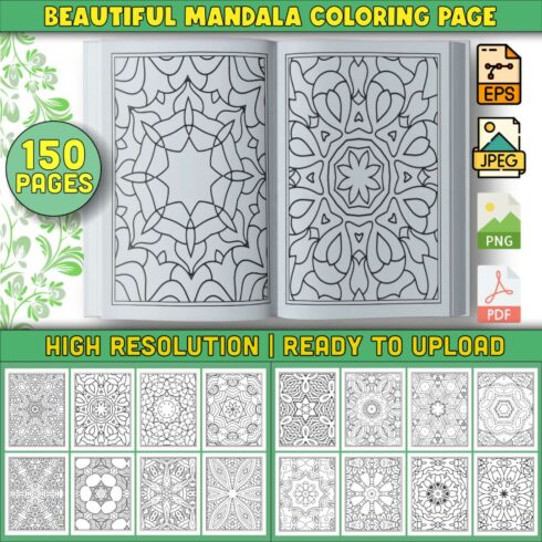 150 Coloring Page Bundle for KDP Interior cover image.
