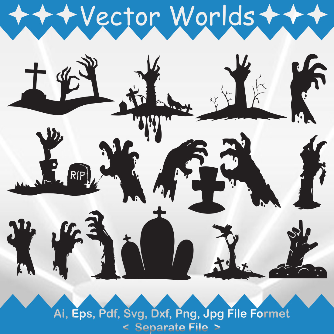Hand Of The Grave SVG Vector Design cover image.