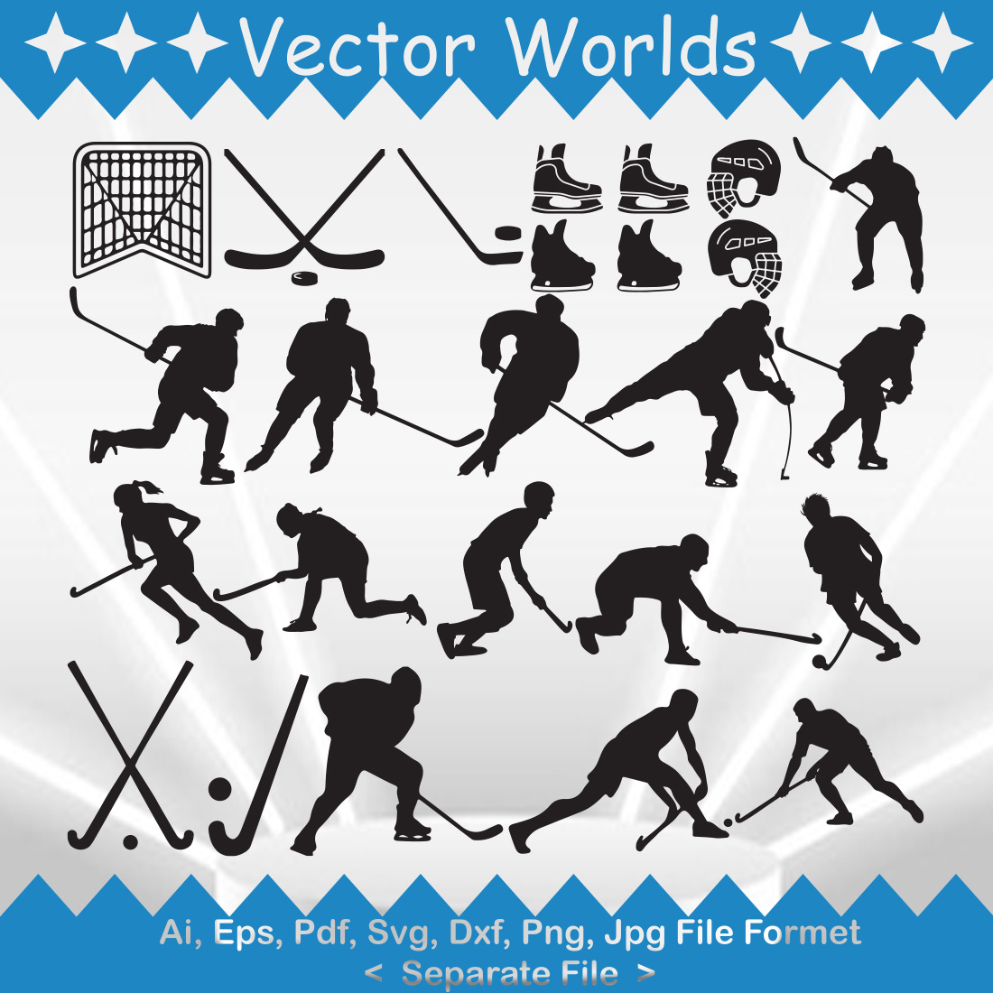 Hockey SVG Vector Design preview image.