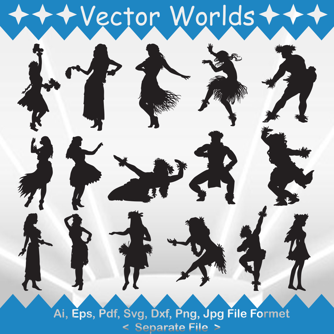 Hula Dancer SVG Vector Design preview image.