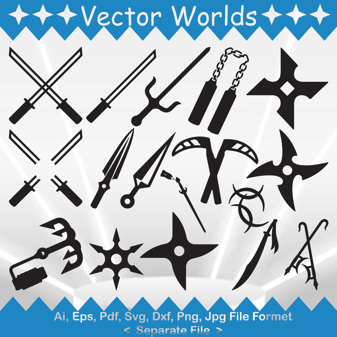 Karate Weapon SVG Vector Design preview image.
