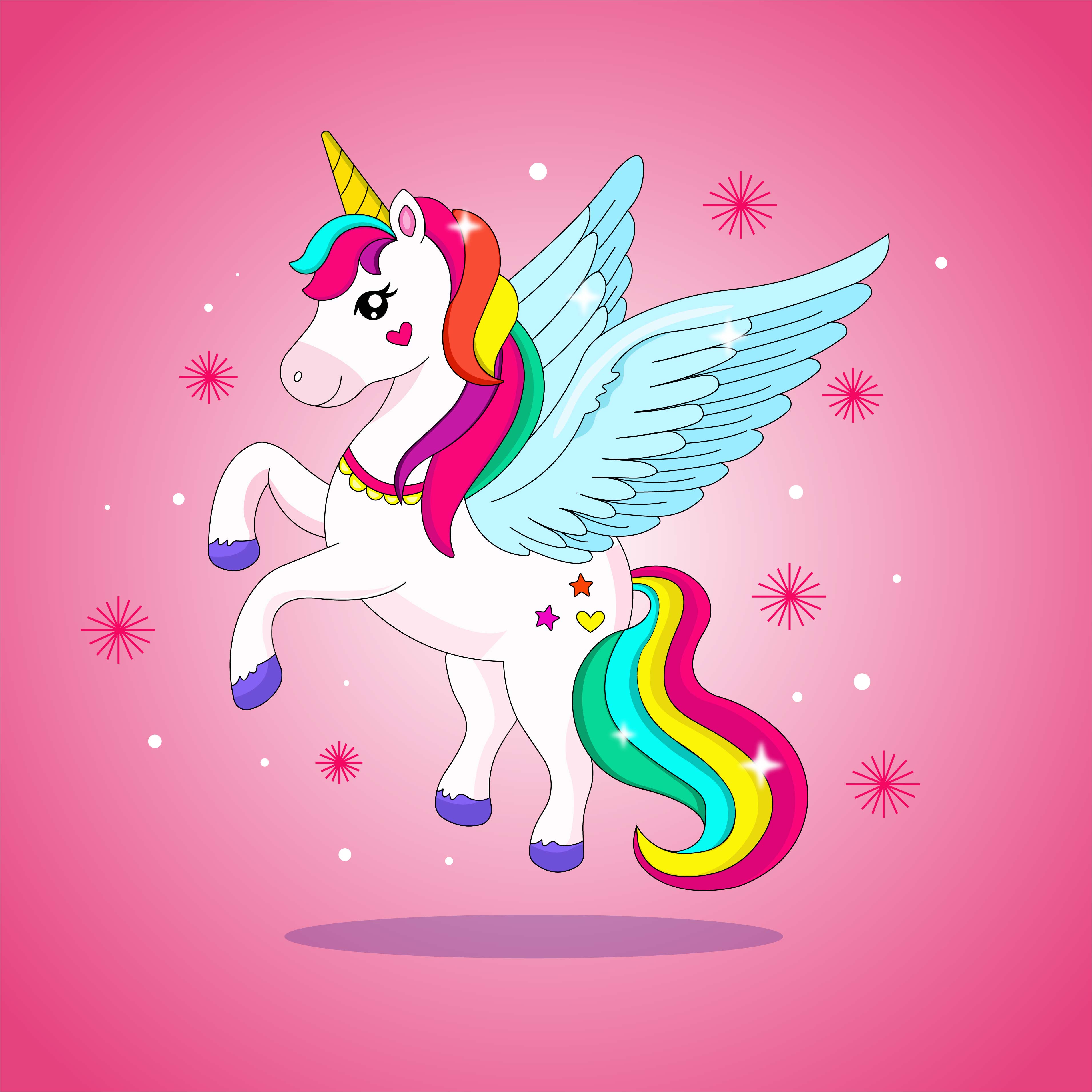 cute unicorn vector design cover image.
