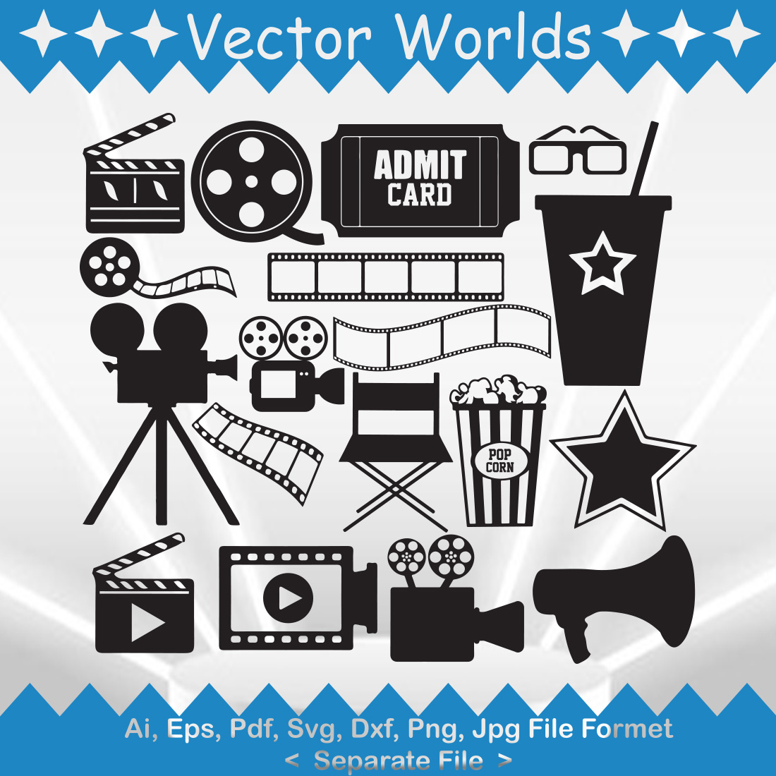 Movie theme SVG Vector Design cover image.