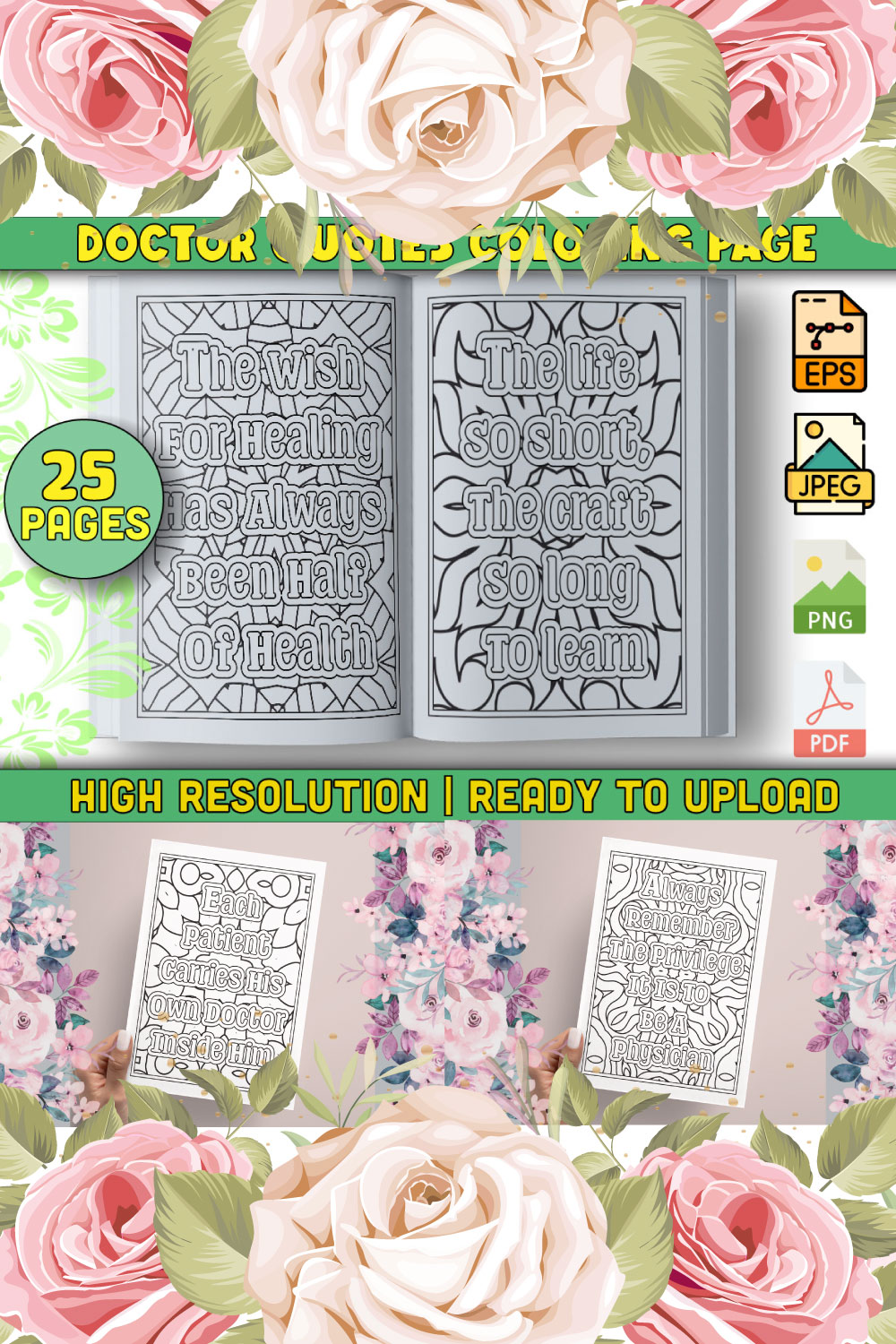 Doctor Quotes Coloring Pages pinterest preview image.