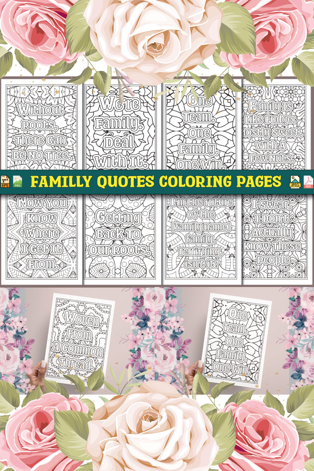 Familly Quotes Coloring pages pinterest preview image.