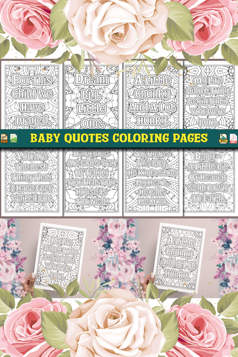 Baby Quotes Coloring Pages pinterest preview image.