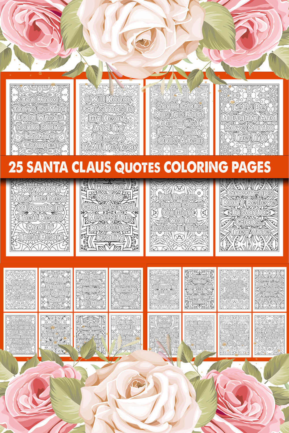 Santa Claus Quotes Coloring Page pinterest preview image.