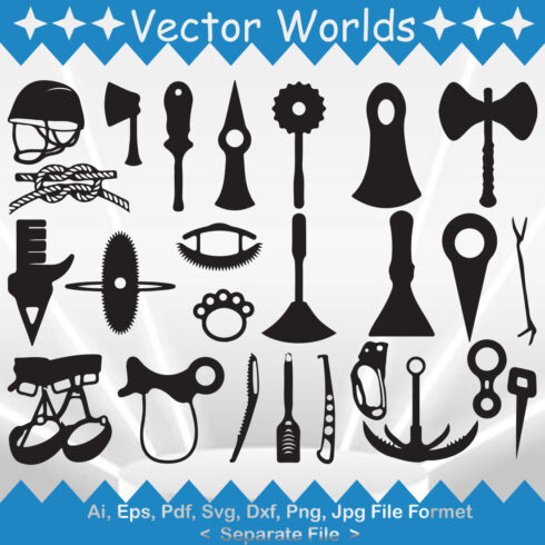 Mountaineers Tools SVG Vector Design cover image.