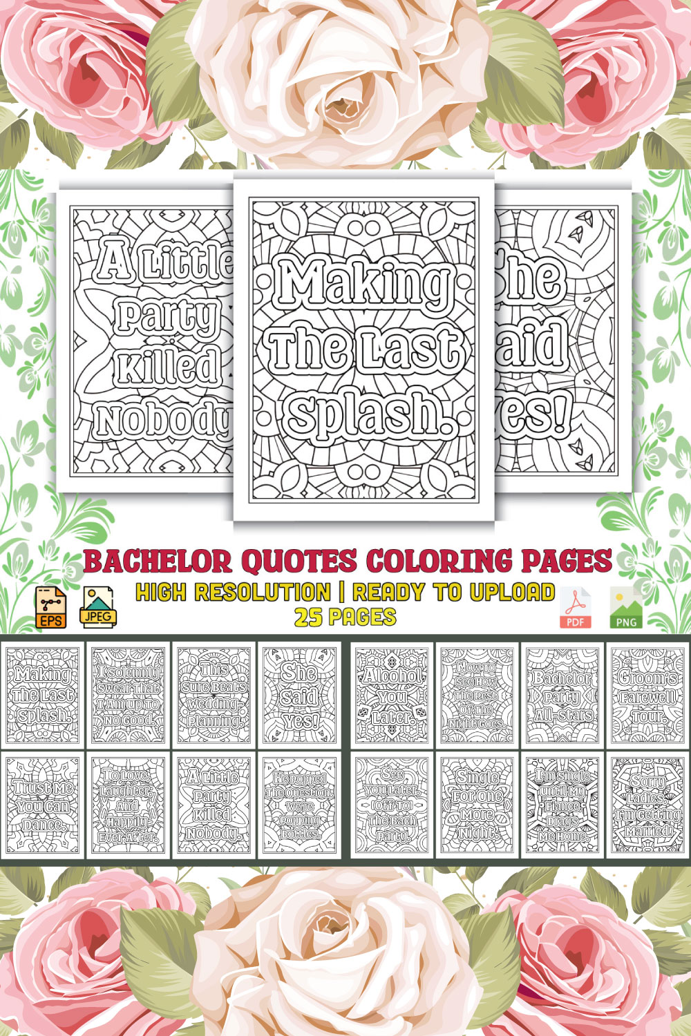 Bachelor Quotes Coloring Pages pinterest preview image.