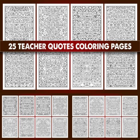 Teachers Quotes Coloring Page cover image.