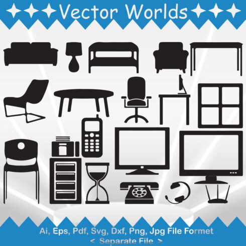 Office Equipment SVG Vector Design cover image.