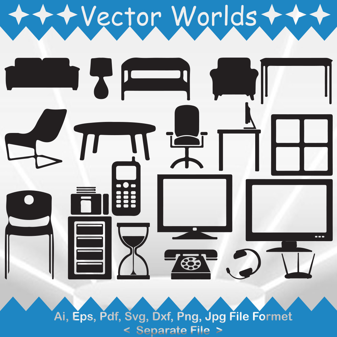 Office Equipment SVG Vector Design cover image.